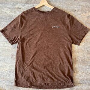 Saturdays NYC Speckled Script Embroidered Tee (Brown)